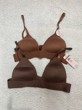 Danskin Smooth Wireless Bras in Brown (Set of 2)